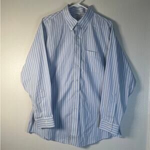 Brooks Brothers 17-34 - Long Sleeve Button Down - Classic Blue and White Stripe